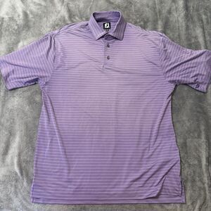 FootJoy FJ Men's Golf Polo‎ Shirt Purple Striped Sz Large